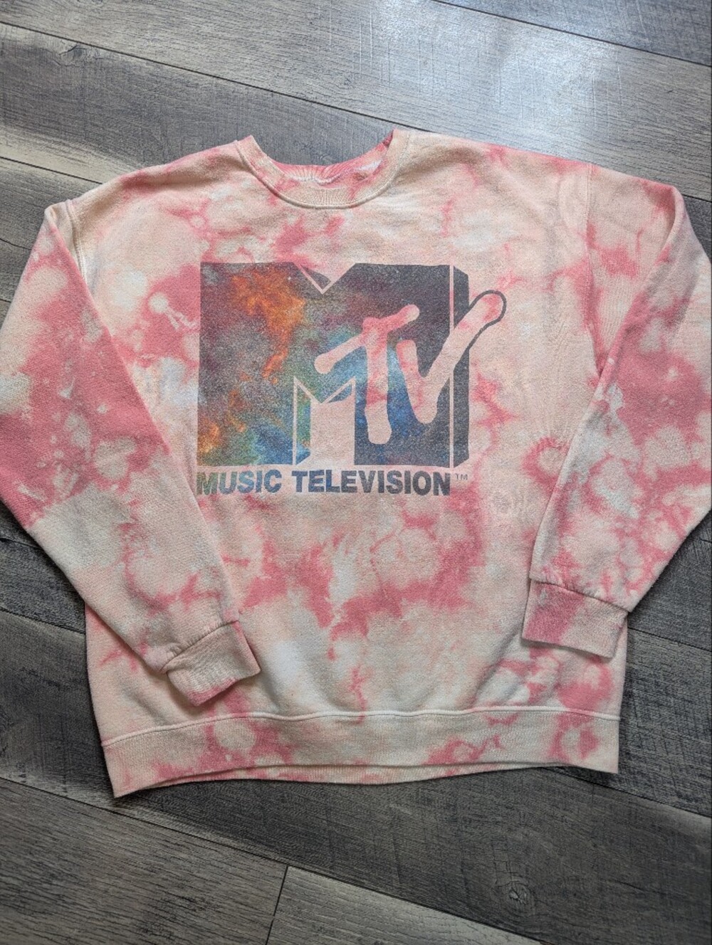 MTV Pink Tie-Dye Crewneck Sweatshirt